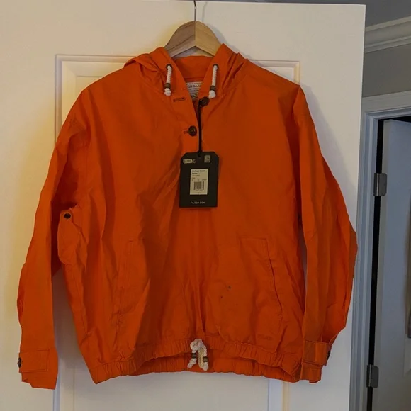 Filson Women’s Ranger Hooded Popover Bright Orange Hooded Jacket - Picture 4 of 10